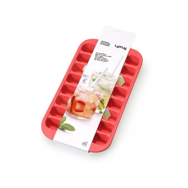 Crveni silikonski kalup za led Lékué Industrial, 32 kockice-image-1