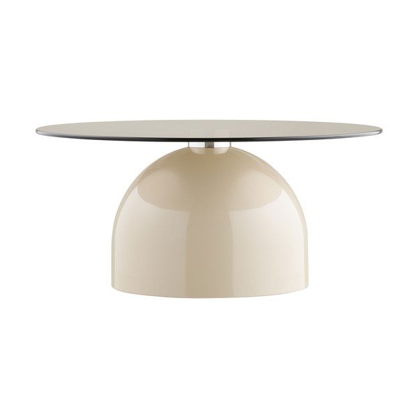 Bež okrugao stolić za kavu sa staklenom pločom stola ø 70 cm Ravello – House Nordic