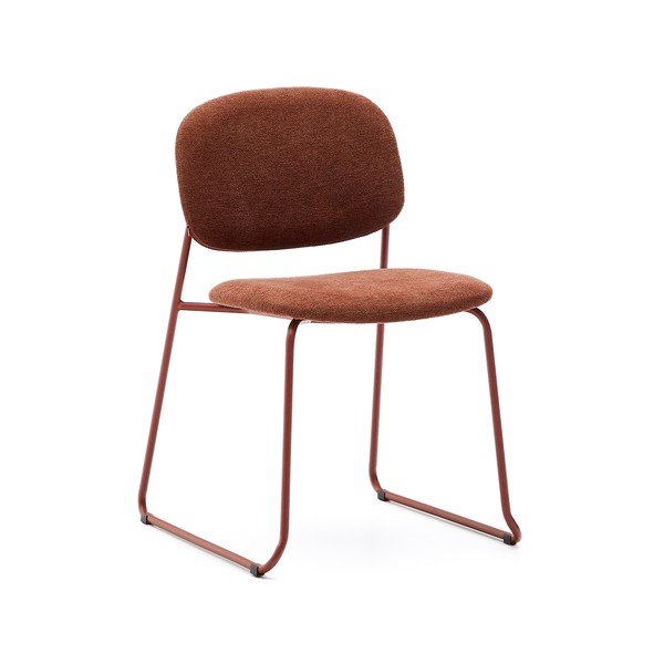 Metalna složiva blagovaonska stolica boja terakote Meli – Kave Home