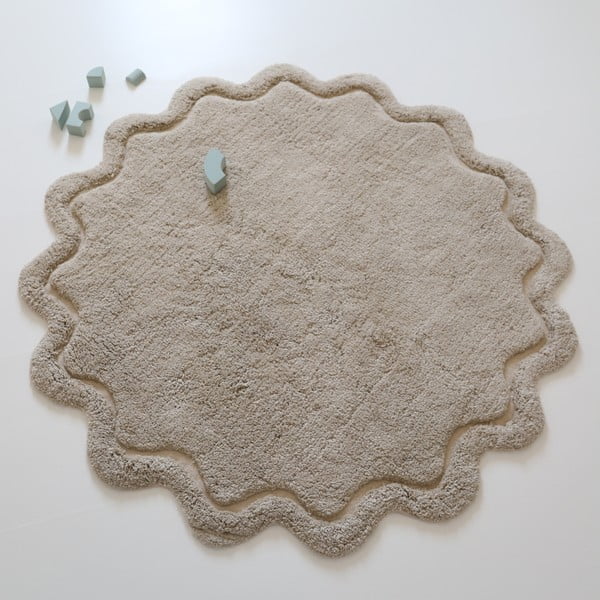 Bež periv/ručno rađen pamučan okrugao tepih ø 110 cm Sweet April Lin – Nattiot-image-2