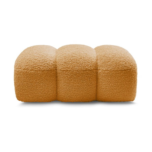 Senf žuti tabure od bouclé tkanine Hippolyte – Bobochic Paris