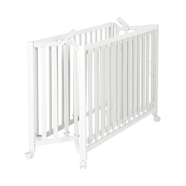 Bijeli dječji krevet na kotačićima/sklopivi 60x120 cm Fold up – Roba-image-2