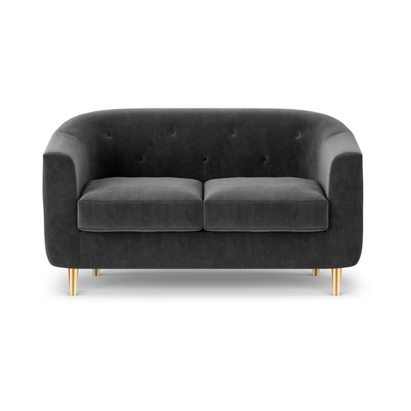 Tamno siva sofa od baršuna Kooko Home Corde, 125 cm