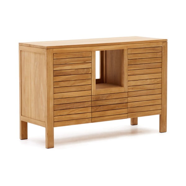 Nizak ormarić za ispod umivaonika od masivne tikovine u prirodnoj boji 120x80 cm Neria – Kave Home-image-2