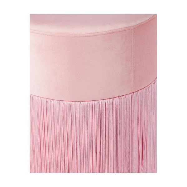 Ružičasti puf s baršunastim navlakom Velvet Atelier, ø 36 cm-image-3