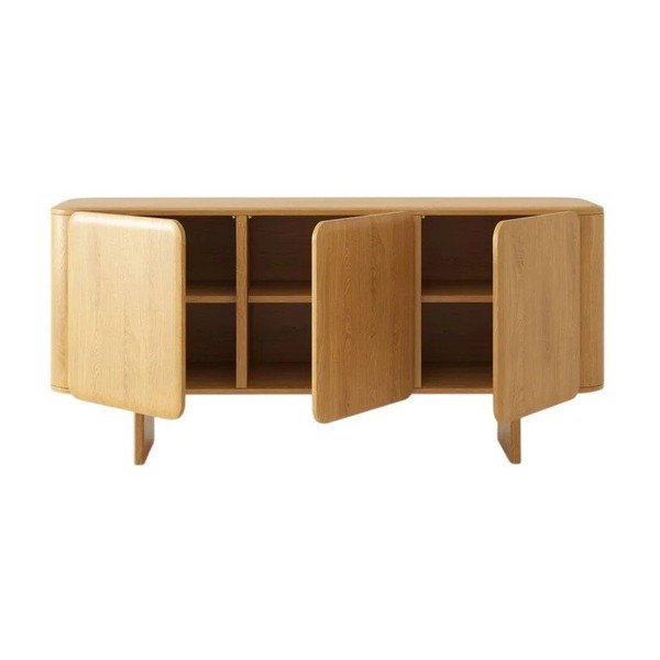 Komoda od punog hrasta u prirodnoj boji 160x76x45 cm Charlotte – Micadoni -image-1