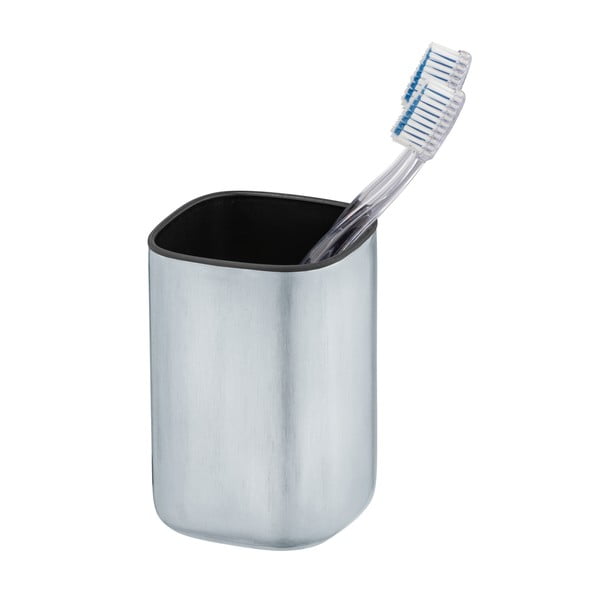 Čašica za četkice za zube od nehrđajućeg čelika u mat srebrnoj boji Alassio - Wenko