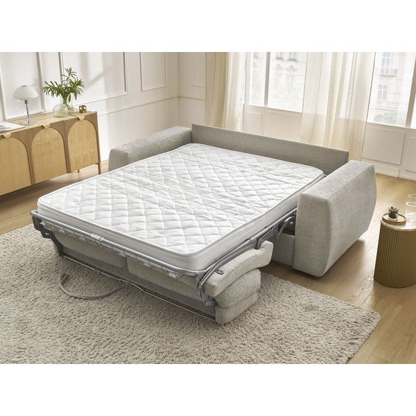 Bež sofa za spavanje/sklopiva od šenila 220 cm Hugo – Bobochic Paris-image-1