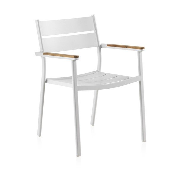 Bijela vrtna stolica s tikovinom Geese Giulia, širine 56 cm-image-2