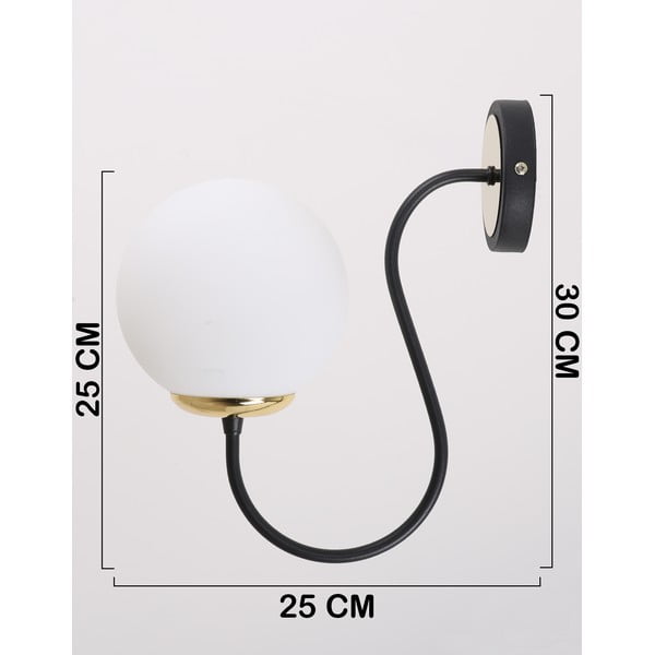 Crno-bijela zidna lampa ø 15 cm Oslo – Squid Lighting-image-4