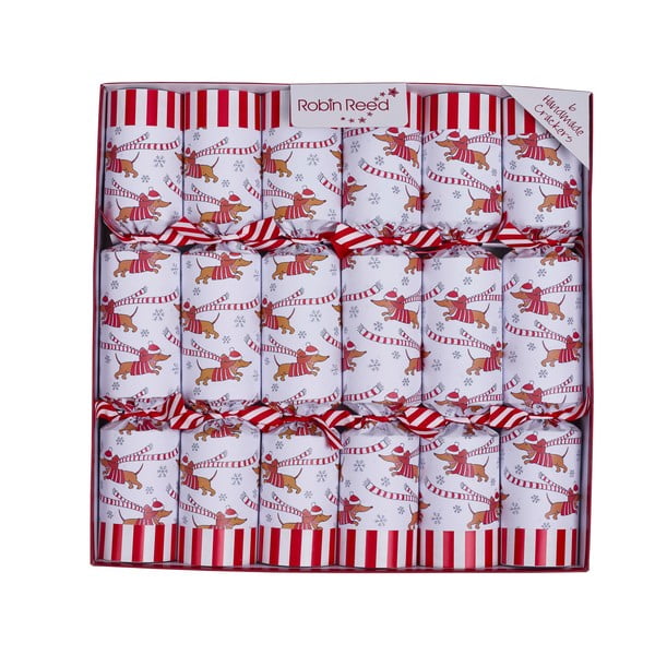 Božićni praskavci u setu 6 kom Racing Sausage Dog – Robin Reed