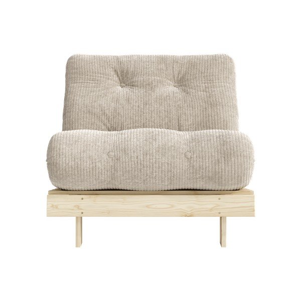 Krem futon fotelja na rasklapanje od samta Roots – Karup-image-3