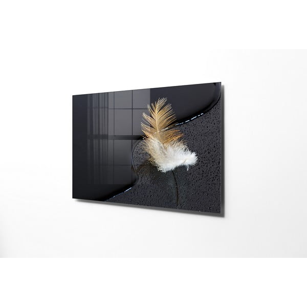Staklena slika 100x70 cm Feather - Wallity-image-3