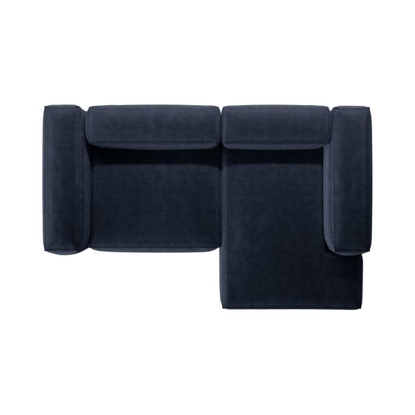 Tamno plava kutna garnitura od samta (s desnim kutom/s ležaljkom) Bergamo – Cosmopolitan Design-image-3