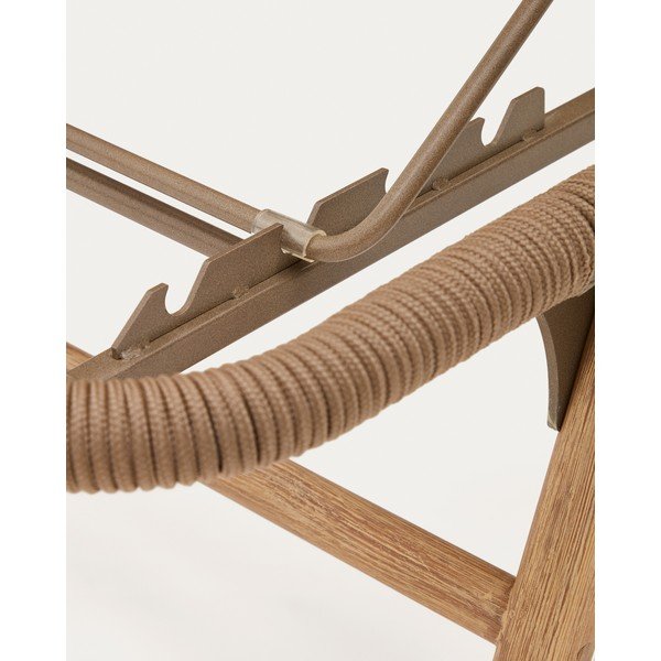 Smeđa vrtna ležaljka od masivnog drveta/metalna Dandara – Kave Home-image-1