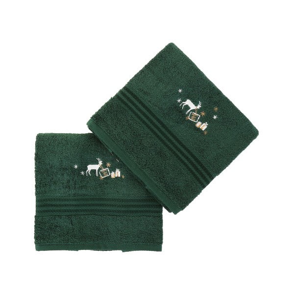 Set od 2 zelena ručnika Corap, 50 x 90 cm