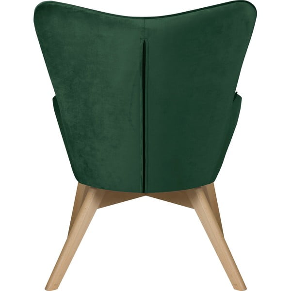 Tamno zelena baršunasta fotelja Niko – Ropez-image-4