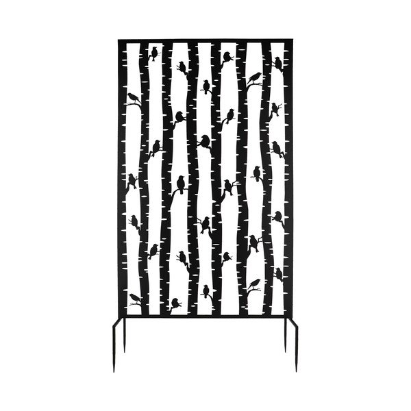 Crni metalni balkonski zastor 100x186 cm Birds – Esschert Design-image-1