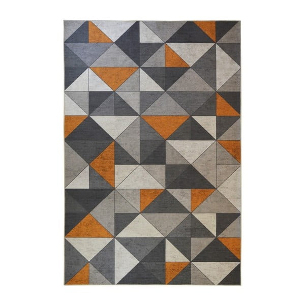 Sivo-narančasti tepih Floorita Shapes, 80 x 150 cm