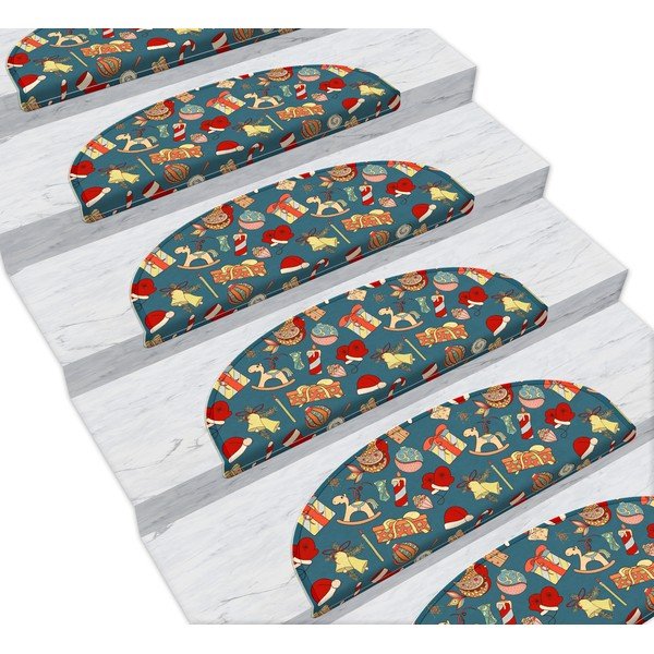 Zeleni tepisi za stepenice u setu od 16 kom Christmas Gifts - Vitaus, 65 x 20 cm-image-1