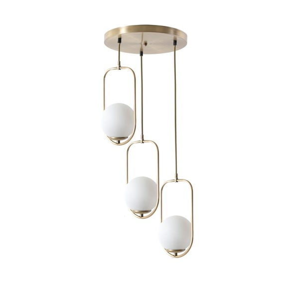 Bijela/u zlatnoj boji viseća svjetiljka sa staklenim sjenilom ø 30 cm Ahu – Opviq lights