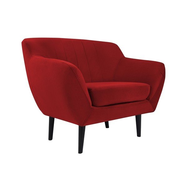 Crvena baršunasti fotelja Mazzini Sofas Toscane-image-2