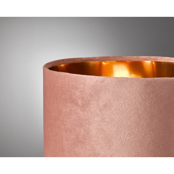 Ružičasta stolna lampa s tekstilnim sjenilom (visina 43 cm) Aura – Fischer & Honsel-image-1