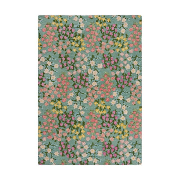 Mentol zeleni ručno rađen vunen tepih 120x170 cm Emilia Floral – Flair Rugs