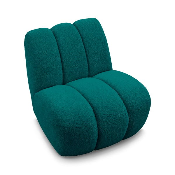 Tirkizna fotelja od bouclé tkanine Janissaire – Bobochic Paris-image-4