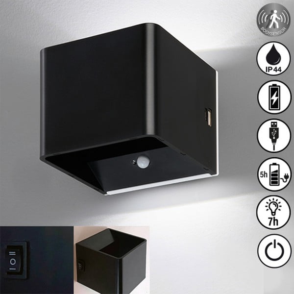 Crna LED zidna lampa Magnetics – Fischer & Honsel-image-2