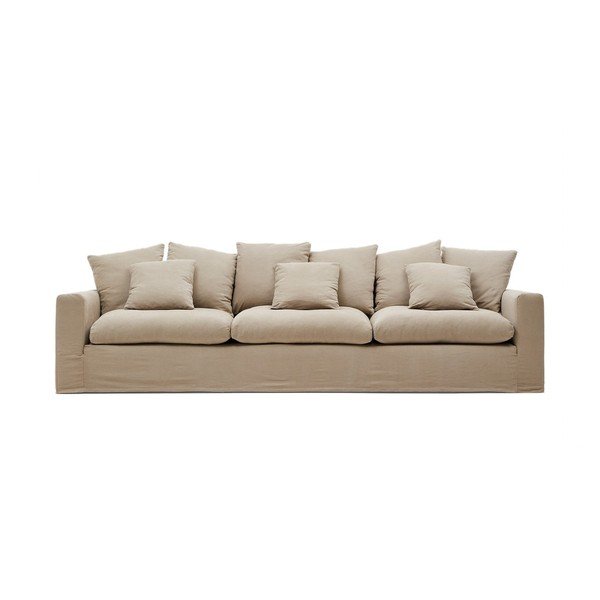Bež lanena sofa 340 cm Nora – Kave Home