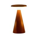 LED stolna lampa u tamnoj prirodnoj boji s drvenim sjenilom (visina 14 cm) Sylva – Gingko