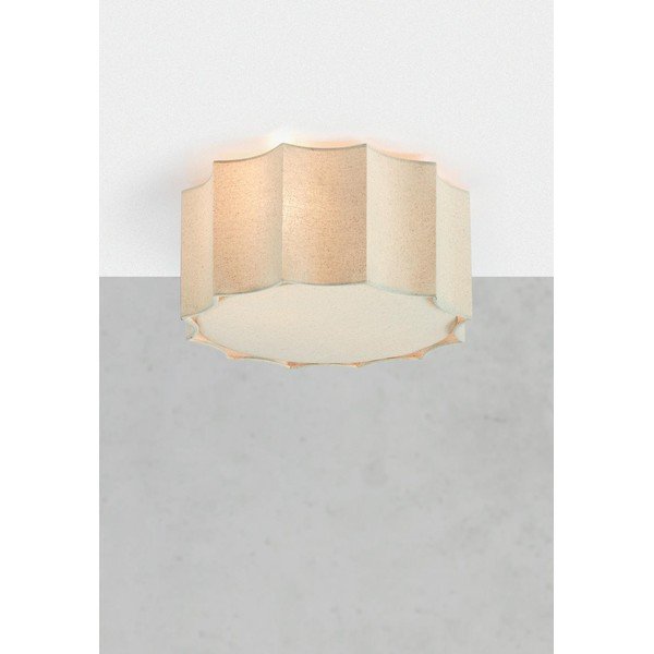 Bež metalna stropna svjetiljka s tekstilnim sjenilom ø 35 cm Olea – Markslöjd-image-1