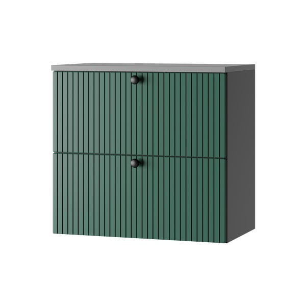 Zeleni/antracitno sivi niski/zidni ormarić za ispod umivaonika 61,5x60 cm Asti – STOLKAR