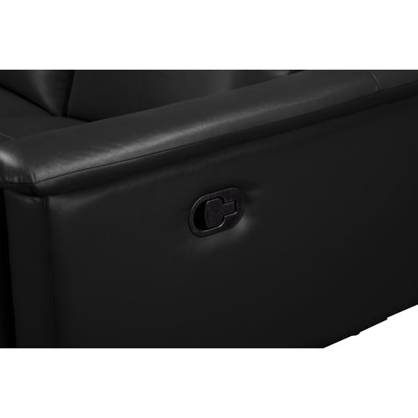 Crna sofa od imitacije kože 222 cm Lund – Støraa-image-4