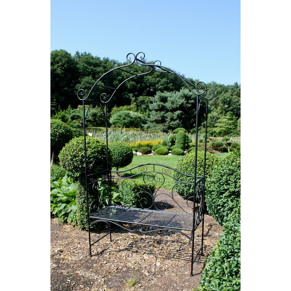Crna metalna vrtna klupa Colima – Garden Pleasure-image-1