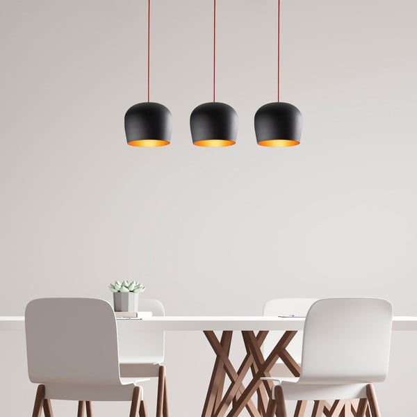 Crna viseća svjetiljka s metalnim sjenilom Berceste – Opviq lights-image-1