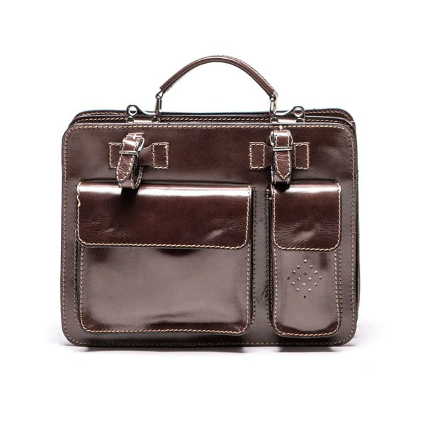 Tamnocrvena kožna torbica Luisa Vannini, 17 x 28 cm