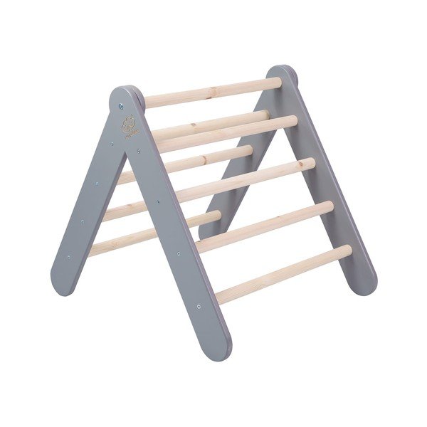 Sivi pikler montessori trokut od masivnog bora 60x60x60 cm Montessori – Meowbaby