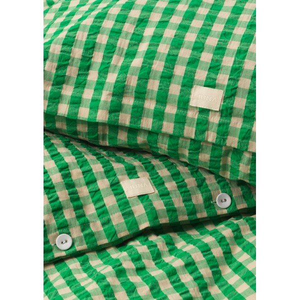 Zeleno-bež posteljina za krevet za jednu osobu-za produženi krevet od krepa 140x220 cm Bæk&Bølge – JUNA-image-3