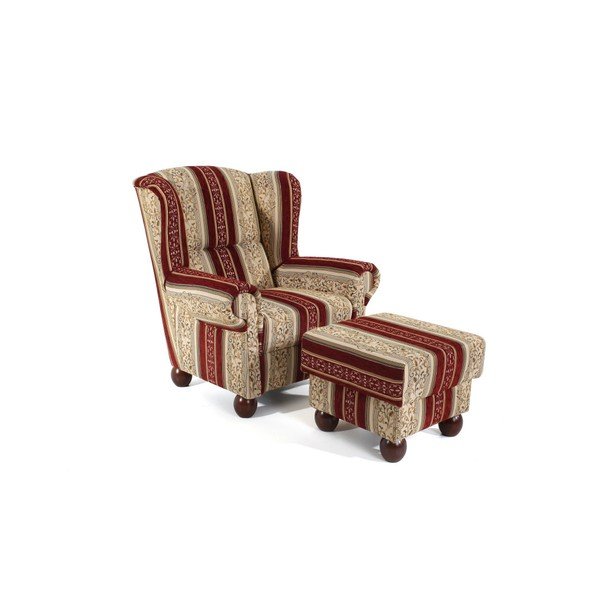 Crveni naslonjač s uzorkom Max Winzer Monarch Chenille-image-1