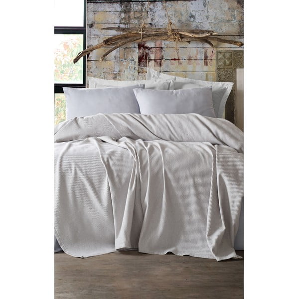 Set prekrivača, plahti i 2 jastučnice EnLora Home Deportes Cream, 200 x 235 cm