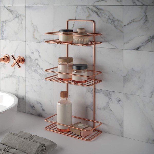 Troetažna polica za kupaonicu Metaltex Copper-image-2