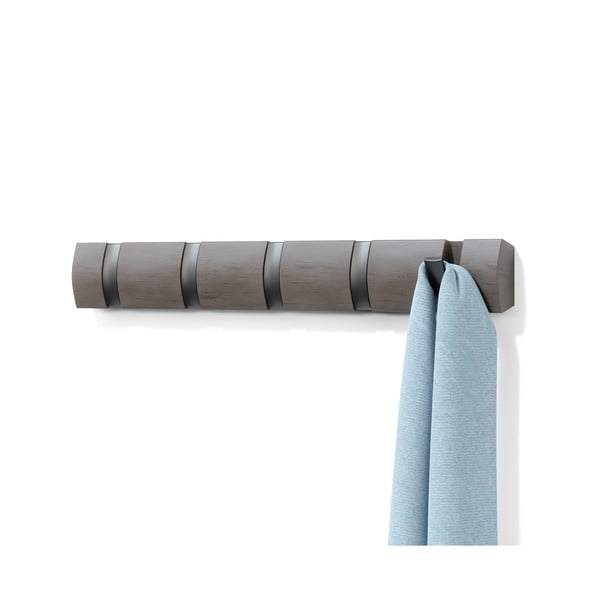 Svijetlosiva zidna vješalica od drveta topole Flip - Umbra-image-4