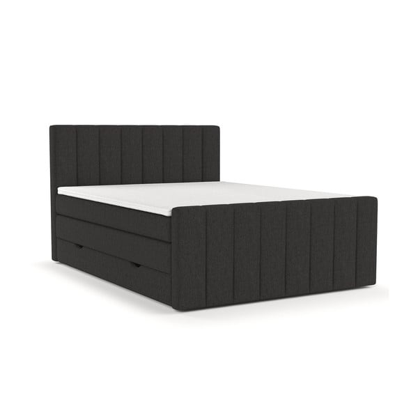 Crni boxspring krevet s prostorom za pohranu 180x200 cm Ruby – Maison de Rêve