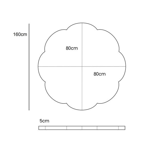 Bijela dječja podloga za igru 160x160 cm – Meowbaby-image-3