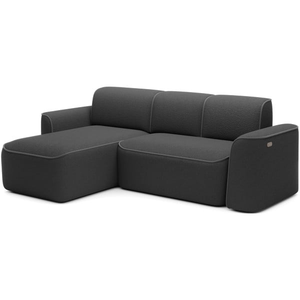 Tamno siva kutna garnitura od bouclé tkanine (s lijevim kutom/s ležaljkom) Ume – ELTAP-image-2