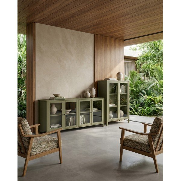 Zelena vitrina od masivnog bora 186x80x40 cm Alessandra – Marckeric-image-4