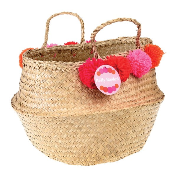 Košara za pohranu morske trave s ružičastim pomponima Rex London Pom Pom