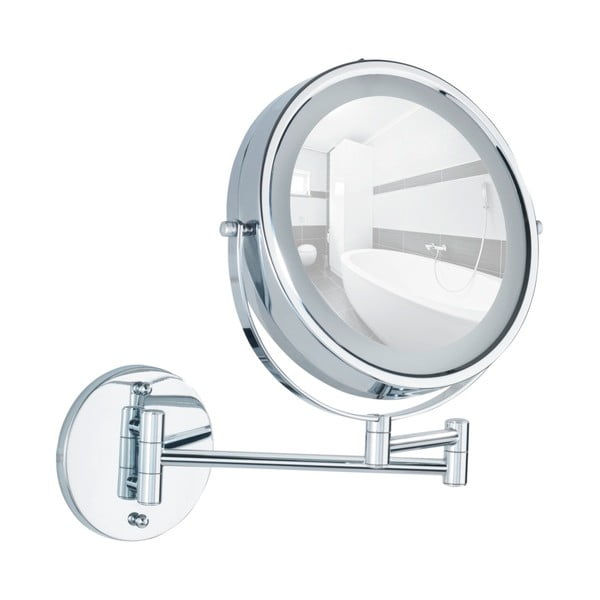 Kozmetičko ogledalo s osvjetljenjem/povećavajuće (5x) ø 17,5 cm Power-Loc Lumi – Wenko-image-2